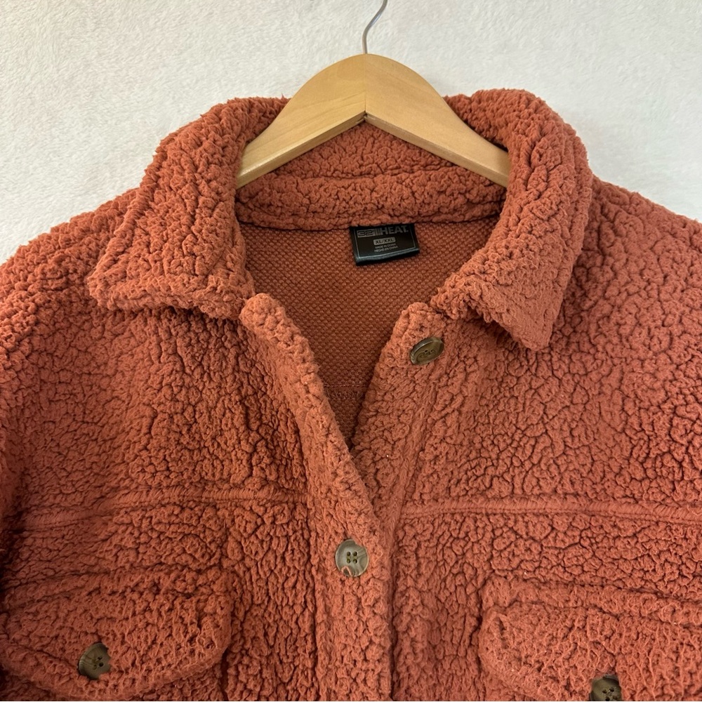 32 Heat Rust Sherpa Jacket size XL / XXL Women - Picture 7 of 13